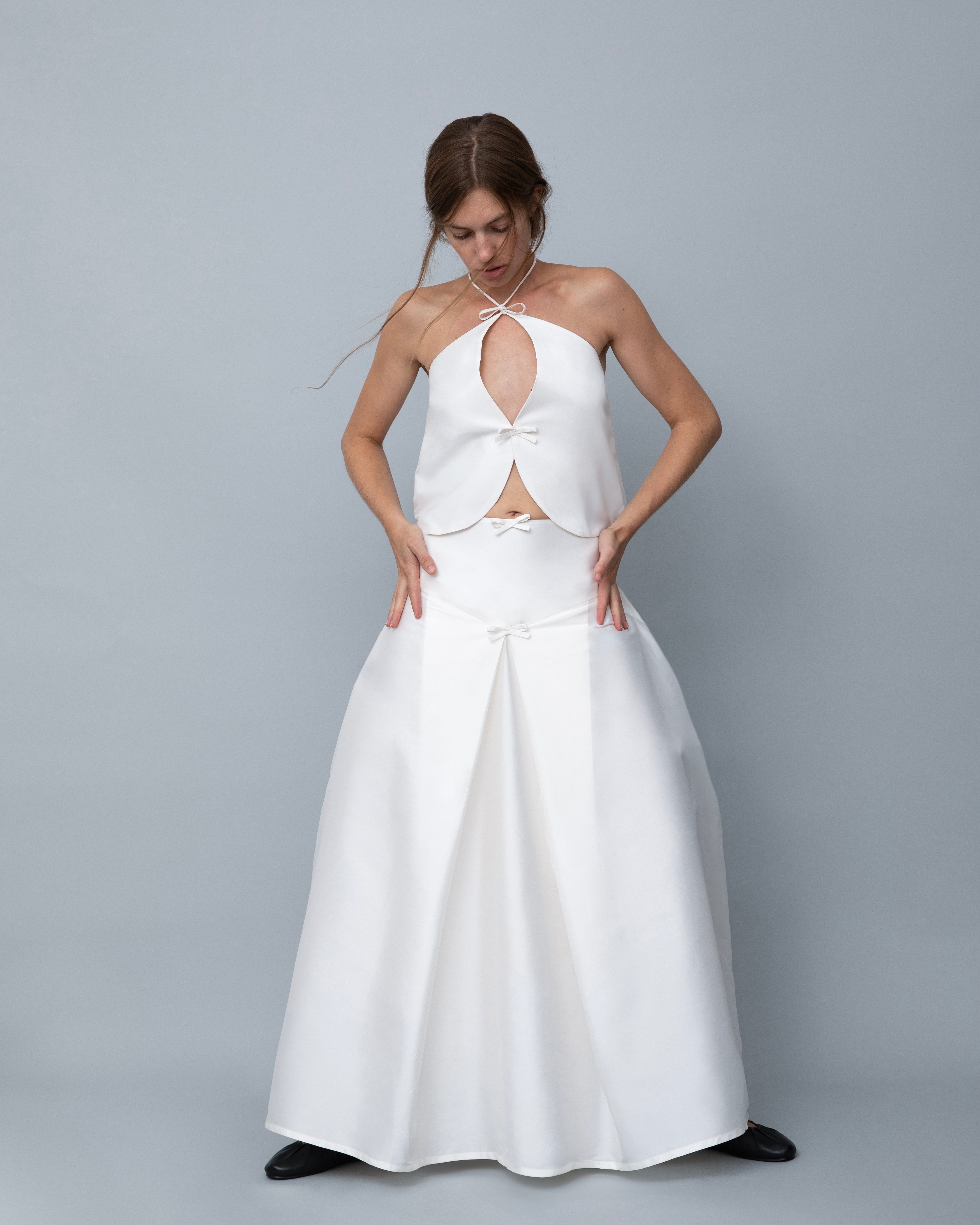 marlies grace grace satin dress Marlies Grace Lucille Midi Dress In Clear Blue - 30% Off